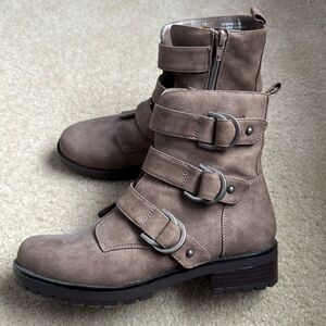 Tan Three Buckle Boots